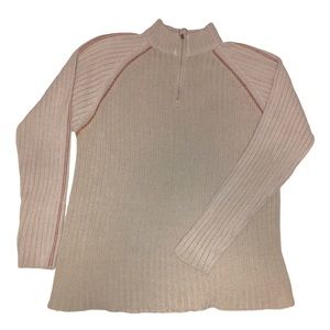 Point Zero Funnel Turtleneck Ribbed Knit Sweater